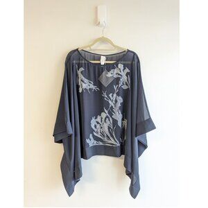 Wynne Layers sheer floral print cape